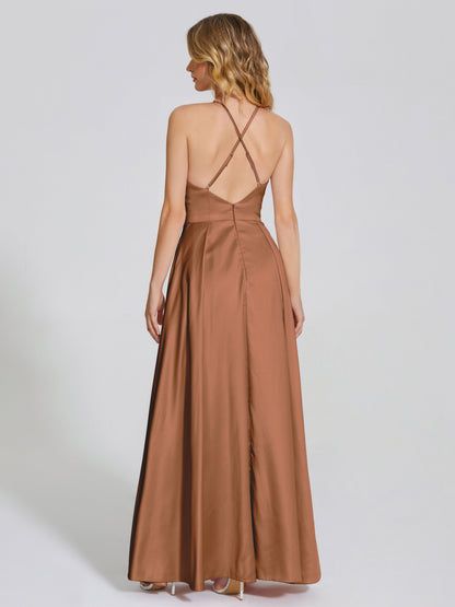 Dakota Soft Satin Bridesmaid Dress With Cutout