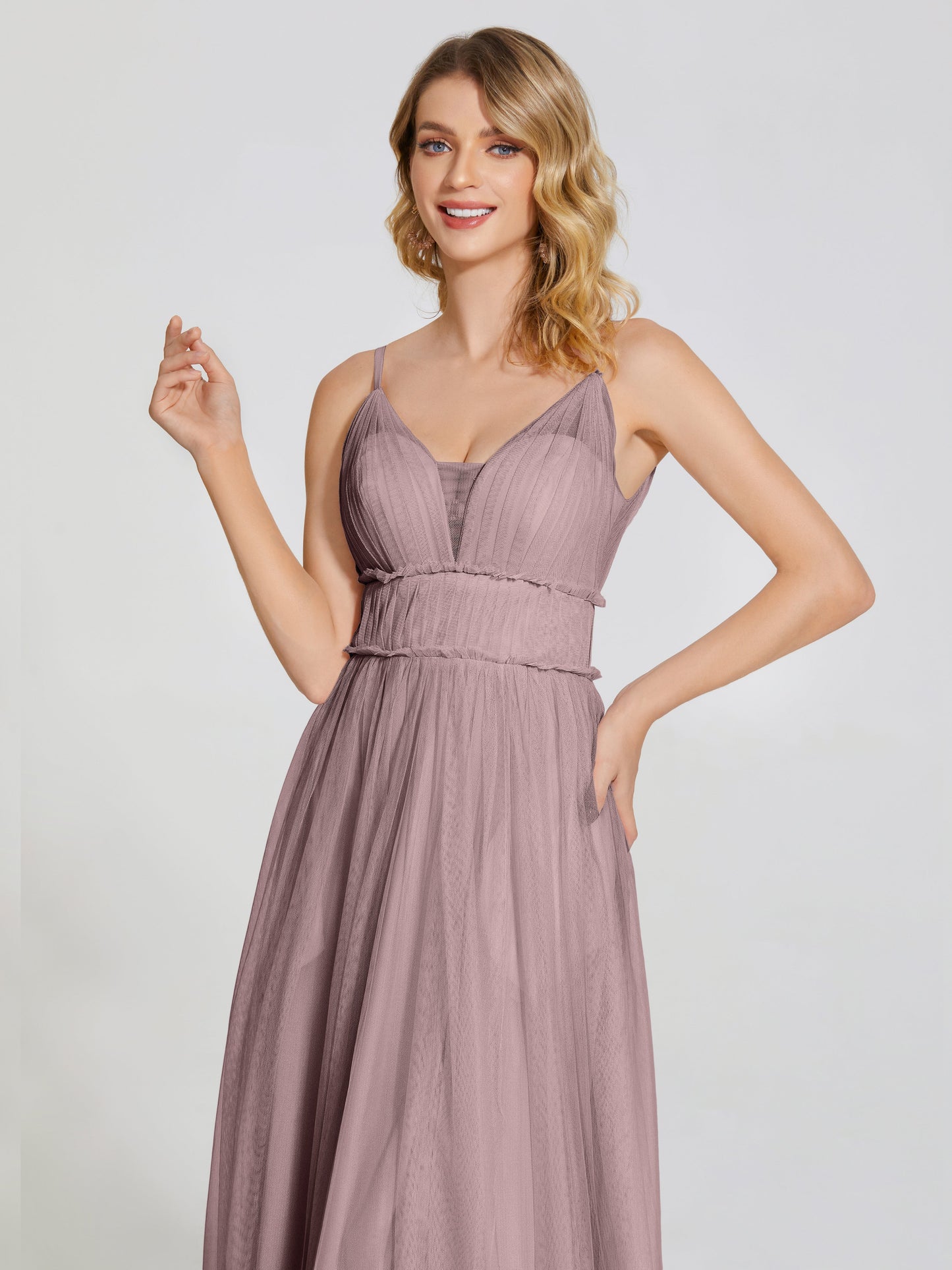 Alayna Spaghetti Straps Tulle Bridesmaid Dress