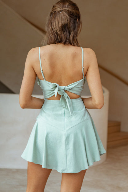 Janey Applique A-Line Dress Pistachio