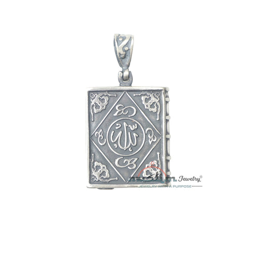 Sterling Silver Openable Allah Muhammad Book Talisman Pendant