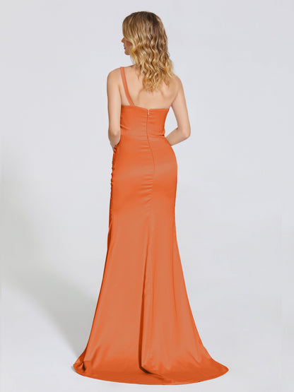 Joanna Straps Trumpet Soft Satin Bridesmaid Dress