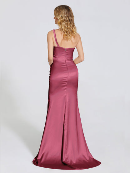 Joanna Straps Trumpet Soft Satin Bridesmaid Dress