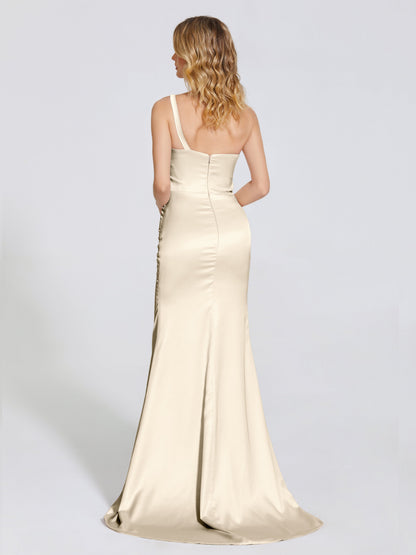 Joanna Straps Trumpet Soft Satin Bridesmaid Dress