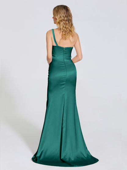 Joanna Straps Trumpet Soft Satin Bridesmaid Dress
