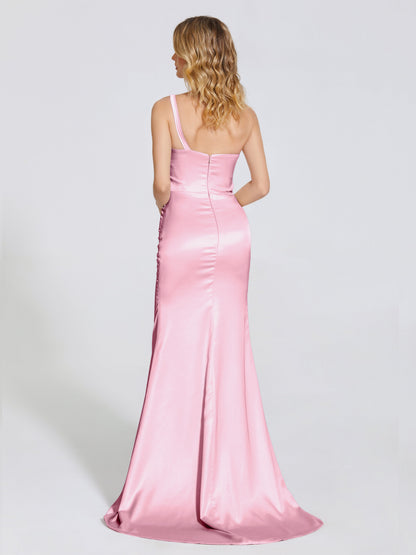 Joanna Straps Trumpet Soft Satin Bridesmaid Dress