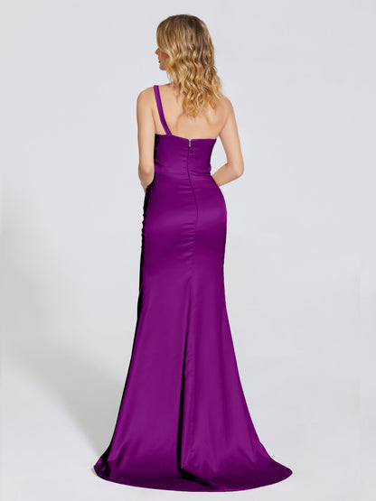 Joanna Straps Trumpet Soft Satin Bridesmaid Dress