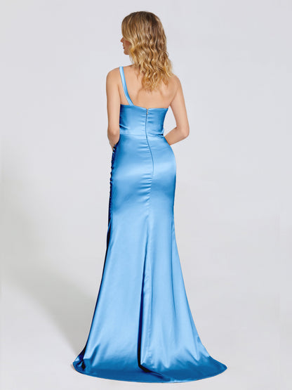 Joanna Straps Trumpet Soft Satin Bridesmaid Dress
