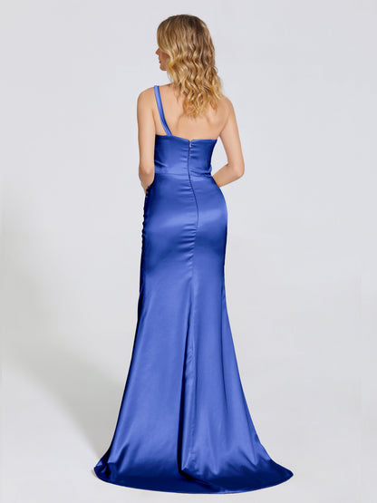 Joanna Straps Trumpet Soft Satin Bridesmaid Dress