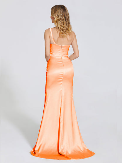 Joanna Straps Trumpet Soft Satin Bridesmaid Dress