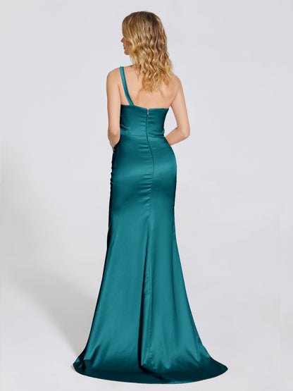 Joanna Straps Trumpet Soft Satin Bridesmaid Dress