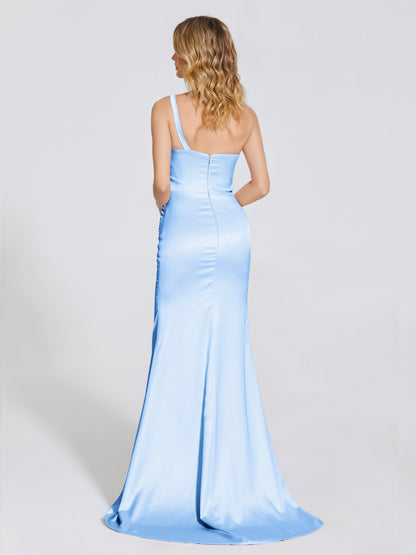 Joanna Straps Trumpet Soft Satin Bridesmaid Dress