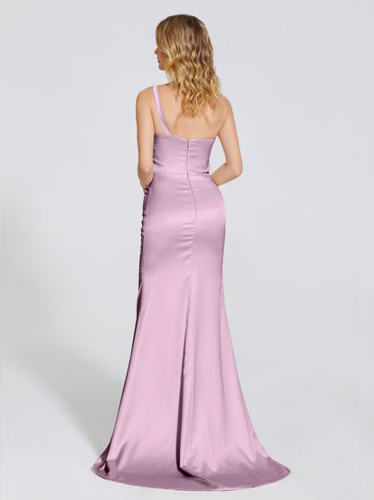 Joanna Straps Trumpet Soft Satin Bridesmaid Dress