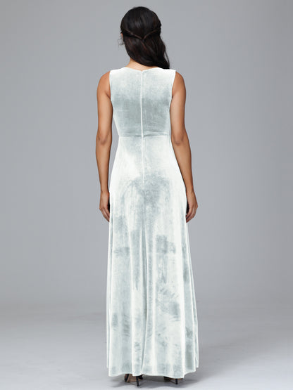 Straps V Neck Plus Size Bridesmaid Dress With Slit