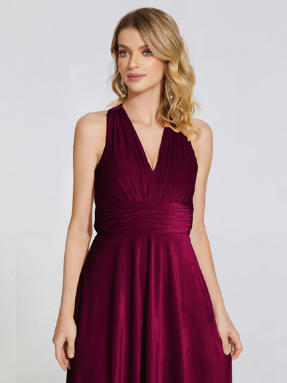 Brooklynn Straps Velvet Bridesmaid Dress With Empire Waist