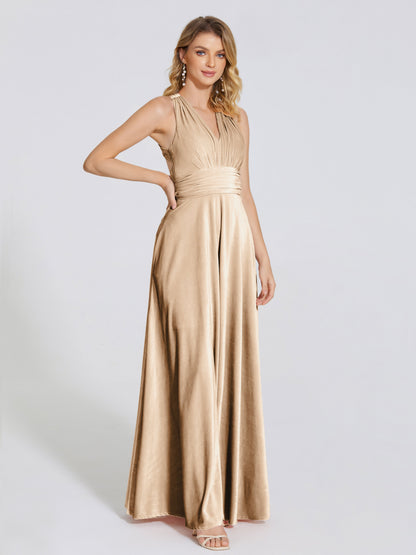 Brooklynn Straps Velvet Bridesmaid Dress With Empire Waist