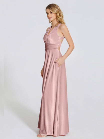 Brooklynn Straps Velvet Bridesmaid Dress With Empire Waist