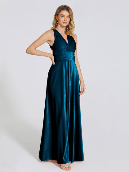 Brooklynn Straps Velvet Bridesmaid Dress With Empire Waist