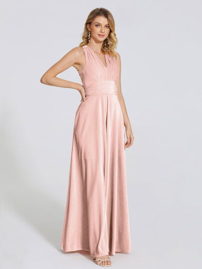 Brooklynn Straps Velvet Bridesmaid Dress With Empire Waist