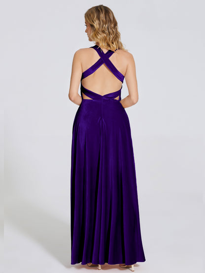 Brooklynn Straps Velvet Bridesmaid Dress With Empire Waist