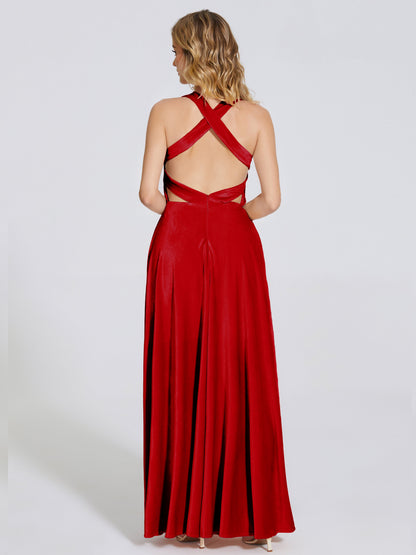 Brooklynn Straps Velvet Bridesmaid Dress With Empire Waist