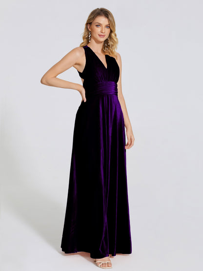 Brooklynn Straps Velvet Bridesmaid Dress With Empire Waist