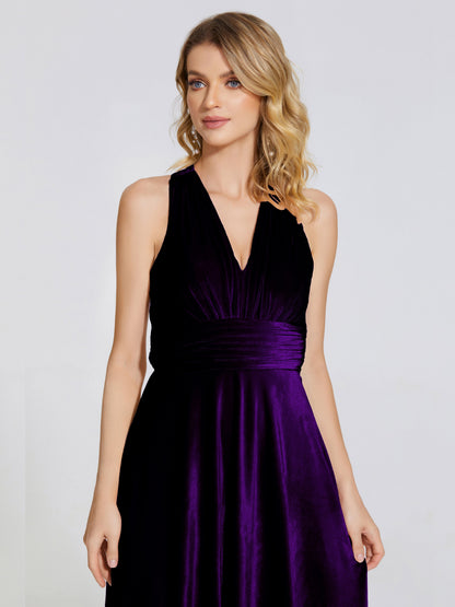 Brooklynn Straps Velvet Bridesmaid Dress With Empire Waist
