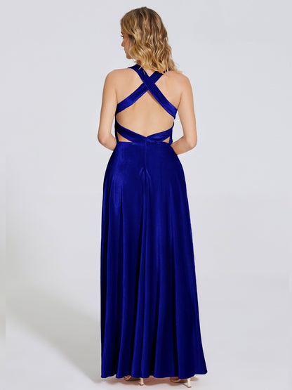Brooklynn Straps Velvet Bridesmaid Dress With Empire Waist