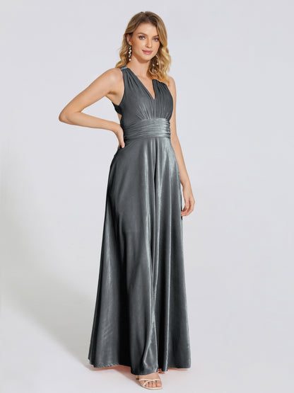 Brooklynn Straps Velvet Bridesmaid Dress With Empire Waist