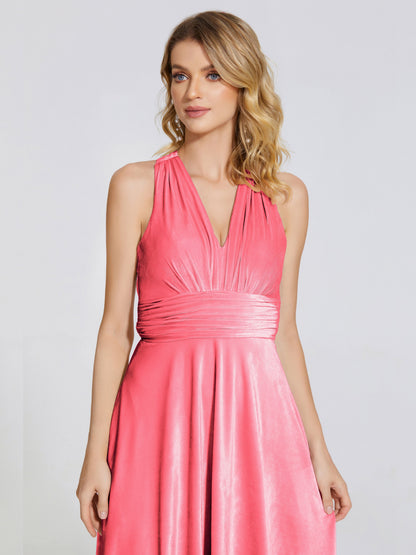 Brooklynn Straps Velvet Bridesmaid Dress With Empire Waist