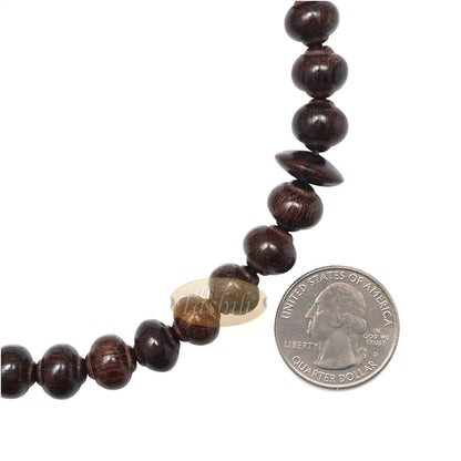 Tamarind Fruit Tree Wood Contoured-Bead 10x9 mm 33Ct Islamic Rosary Tasbih Prayer Beads