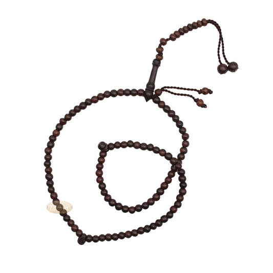 Tamarind Heartwood 6 mm Islamic Misbaha Wooden Rosary Tasbih 99-Beads