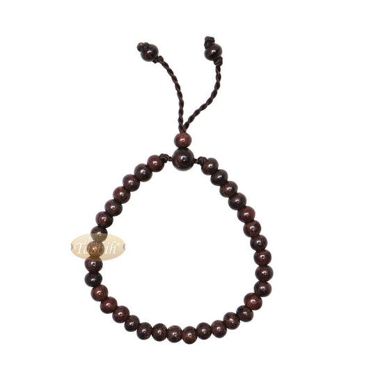 Tasbih Bracelet Handmade 33-Count Adjustable 5.5x6.5 mm Tamarind Wood Beads