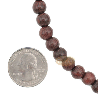 Tijani Tamarind Wood Tasbih 8 mm-Bead Handmade Dark Brown Wooden Prayer Beads
