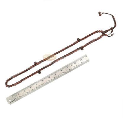 Tijani Tamarind Wood Tasbih 8 mm-Bead Handmade Dark Brown Wooden Prayer Beads