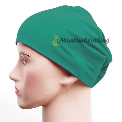 Turquoise Green Women's Pullover Underscarf For Scarves Hijabi Veil One-Size