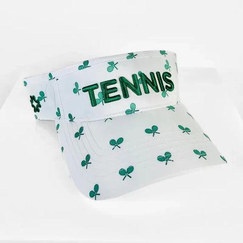 Vimhue Tennis Puff Racquets Visor - White/Green