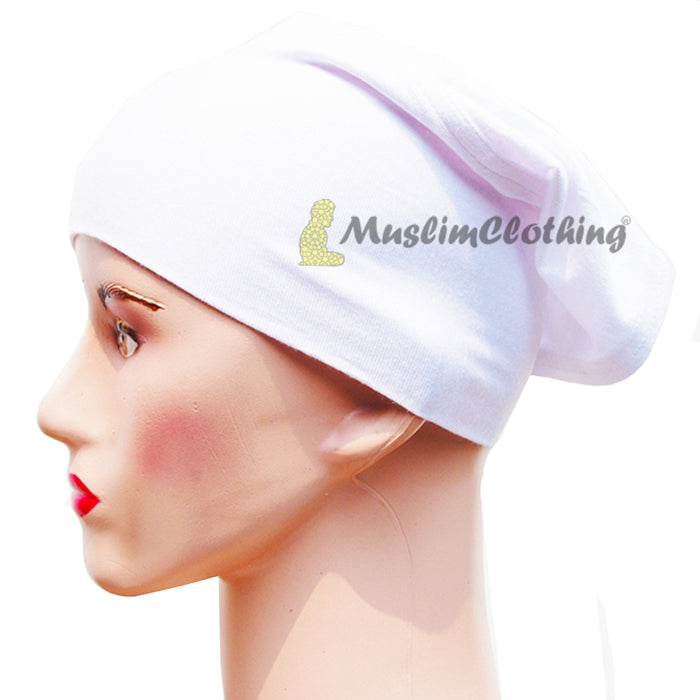 White Women's Pullover Underscarf For Scarves Hijabi Veil One-Size