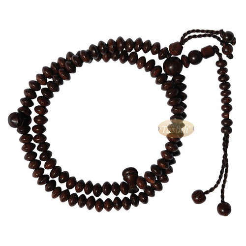Wooden Islamic Prayer Beads | Saucer-Shape 5 mm Tamarind Tasbih 99 count Misbaha