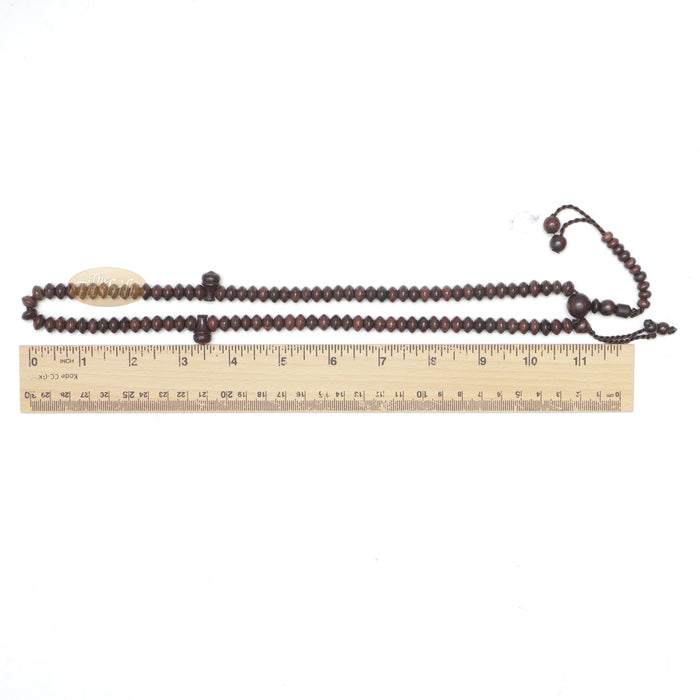 Wooden Islamic Prayer Beads | Saucer-Shape 5 mm Tamarind Tasbih 99 count Misbaha